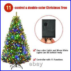 5FT Pre-Lit Christmas Tree Hinged Artificial Tree with Metal Stand LED Lights