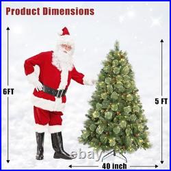 5FT Prelit Artificial Christmas Tree Carolina Pine Tree with43 pinecones 290 Light