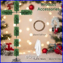 5Ft Christmas Cross Tree with LED Lights, Silk Scarf, Christ Crown for Christian