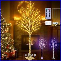 5.5FT Lighted Birch Tree 440 LED Warm White Lights Indoor/Outdoor Christmas
