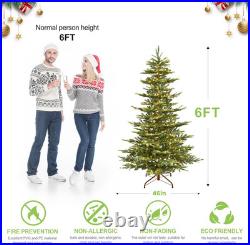 5/6/7ft Pre-lit Artificial Christmas Tree Fake Aspen Fir Xmas tree Easy Assembly