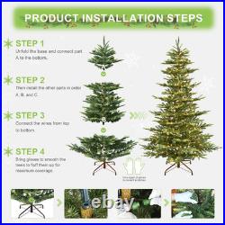 5/6/7ft Pre-lit Artificial Christmas Tree Fake Aspen Fir Xmas tree Easy Assembly 5/6/7ft Pre-lit Artificial Christmas Tree Fake Aspen Fir Xmas tree Easy Assembly