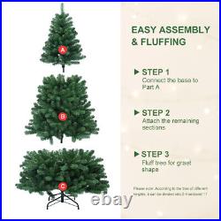 5/6ft Artificial Christmas Tree With Stand LED Lights Xmas Tree Holiday Decoration