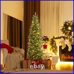 5 FT Pre-Lit Hinged Artificial Christmas Tree with180 Multicolor Lights & 390 Tips
