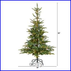 5' Layered Washington Spruce Christmas Tree with 200 Lights Green 60