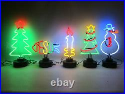 5 Neon sculpture sign Christams Xmas Tree Snowman Jesus Fish Candle lamp lights