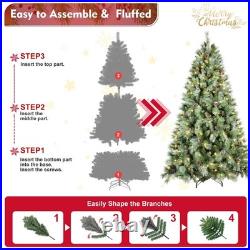 5ft Pre-Lit Christmas Tree with200 LED Lights, 694 PVC/Pine Needles Tips&Pinecone