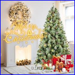5ft Pre-Lit Christmas Tree with200 LED Lights, 694 PVC/Pine Needles Tips&Pinecone