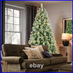 5ft Pre-Lit Christmas Tree with200 LED Lights, 694 PVC/Pine Needles Tips&Pinecone