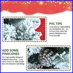 5ft Pre-Lit Snow Flocked Artificial Full Christmas Tree Pine Tree with 300 Light