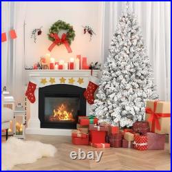 5ft Pre-Lit Snow Flocked Artificial Full Christmas Tree Pine Tree with 300 Light
