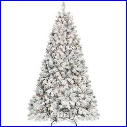 5ft Pre-Lit Snow Flocked Artificial Full Christmas Tree Pine Tree with 300 Light