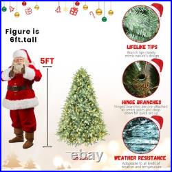 5ft Prelit Blue Spruce Christmas Tree PE/PVC Artificial Xmas Tree with 300 Light
