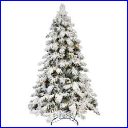 5ft Prelit Snow Flocked Christmas Tree 200 Warm White Lights Indoor/Outdoor