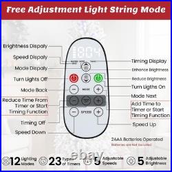 5ft Snow Flocked Pencil Christmas Tree with Dual Warm White & Multi-Color Lights