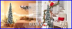 60 Lighted LED Snowflake Sequins Pop-Up Collapsible Christmas Tree with Timer
