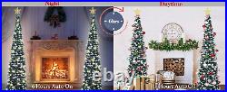 60 Lighted LED Snowflake Sequins Pop-Up Collapsible Christmas Tree with Timer