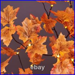 6FT 120LED Artificial Lighted Maple Tree Warm White Fall Decorations Indoor O