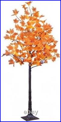 6FT 120LED Artificial Lighted Maple Tree Warm White Fall Decorations Indoor O