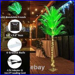 6FT 141 LED Lighted Palm Trees for Outside Patio, Artificial Palm Trees Light