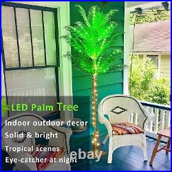 6FT 141 LED Lighted Palm Trees for Outside Patio, Artificial Palm Trees Light