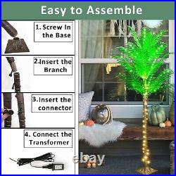 6FT 141 LED Lighted Palm Trees for Outside Patio, Artificial Palm Trees Light