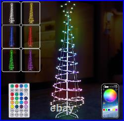 6FT 185Led Smart Lighted Prelit Spiral Christmas Tree, Music Sync, Remote & APP 6FT 185Led Smart Lighted Prelit Spiral Christmas Tree, Music Sync, Remote & APP