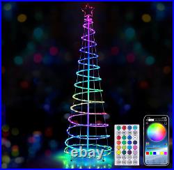 6FT 185Led Smart Lighted Prelit Spiral Christmas Tree, Music Sync, Remote & APP 6FT 185Led Smart Lighted Prelit Spiral Christmas Tree, Music Sync, Remote & APP