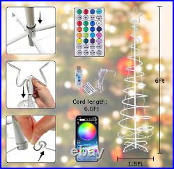 6FT 185Led Smart Lighted Prelit Spiral Christmas Tree, Music Sync, Remote & APP 6FT 185Led Smart Lighted Prelit Spiral Christmas Tree, Music Sync, Remote & APP
