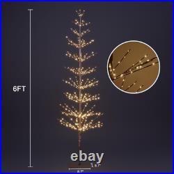 6FT 325L Lighted Starlit Tree, Warm White, for Home, Festival, Party, and Chr