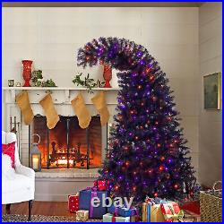 6FT Christmas Tree Artificial Bendable Xmas Tree With LED Lights Bent Top Decor