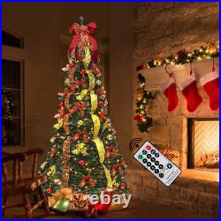 6FT Christmas Tree with 200 LED Lights Quick Pop-up Christmas Tree with Remote 6FT Christmas Tree with 200 LED Lights Quick Pop-up Christmas Tree with Remote