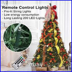 6FT Christmas Tree with 200 LED Lights Quick Pop-up Christmas Tree with Remote 6FT Christmas Tree with 200 LED Lights Quick Pop-up Christmas Tree with Remote
