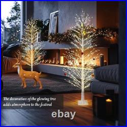 6FT Enchanting Birch Tree with 1300 LED Lights, Twinkle Light White Christmas