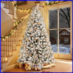 6FT Flocked Pre-Lit Christmas Tree with 350 RGBW LED Lights, App Control