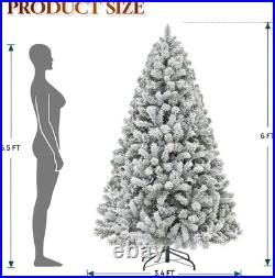 6FT Flocked Pre-Lit Christmas Tree with 350 RGBW LED Lights, App Control