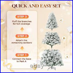 6FT Flocked Pre-Lit Christmas Tree with 350 RGBW LED Lights, App Control