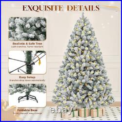6FT Flocked Pre-Lit Christmas Tree with 350 RGBW LED Lights, App Control