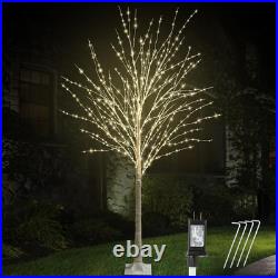 6FT Lighted Birch Tree 840 Leds Warm White Lights with Twinkle Lights, LED Artif