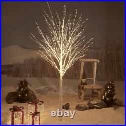 6FT Lighted Birch Tree 840 Leds Warm White Lights with Twinkle Lights, LED Artif