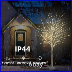 6FT Lighted Birch Tree 840 Leds Warm White Lights with Twinkle Lights, LED Artif