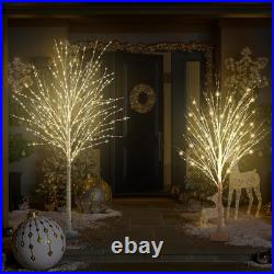 6FT Lighted Birch Tree 840 Leds Warm White Lights with Twinkle Lights, LED Artif