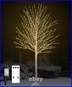 6FT Lighted Birch Tree, Birch Tree with 880 LED Lights, 8 Twinkling Modes and Ti