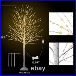 6FT Lighted Birch Tree, Birch Tree with 880 LED Lights, 8 Twinkling Modes and Ti