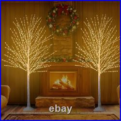 6FT Lighted Birch Tree, Birch Tree with 880 LED Lights, 8 Twinkling Modes and Ti