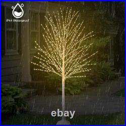 6FT Lighted Birch Tree, Birch Tree with 880 LED Lights, 8 Twinkling Modes and Ti