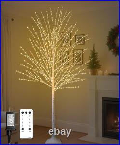 6FT Lighted Birch Tree, Birch Tree with 880 LED Lights, 8 Twinkling Modes and Ti