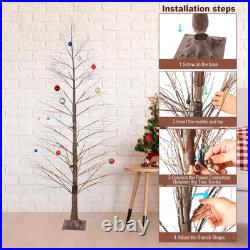 6FT Lighted Birch Tree with 1300 LED Lights, Twinkle Light Brown Christmas Tree