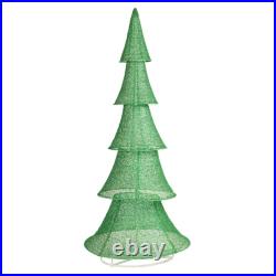 6FT Lighted Christmas Tree Yard Decorations, Pre-lit Pull Up Christmas Tree With