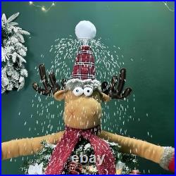 6FT Musical Snowing Christmas Tree withLED Lights Indoor Holiday Decorations-Deer